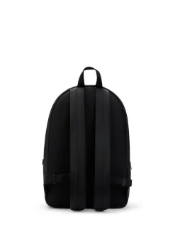 BOSS Black Grained Faux-Leather Backpack