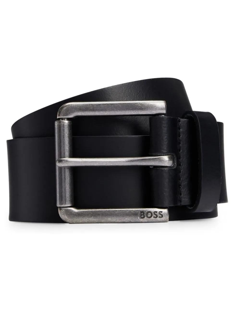 BOSS Black Grey Joris Leather Belt