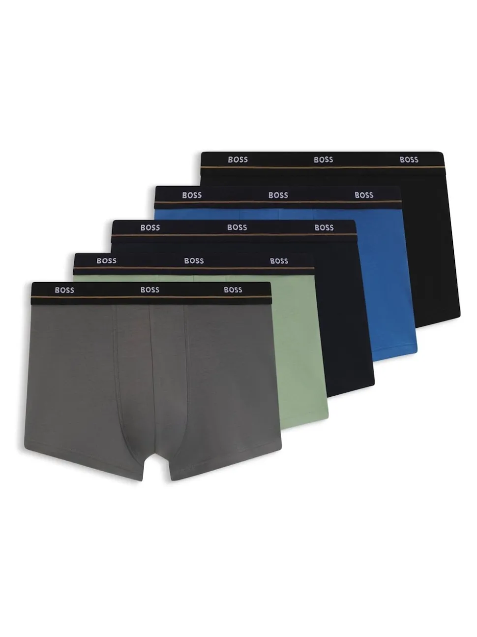 BOSS Black Ground Essential Logo Boxers Trunks 5 Pack