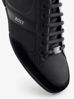 BOSS Black Mix Materials Trainers With Suede And Faux Leather