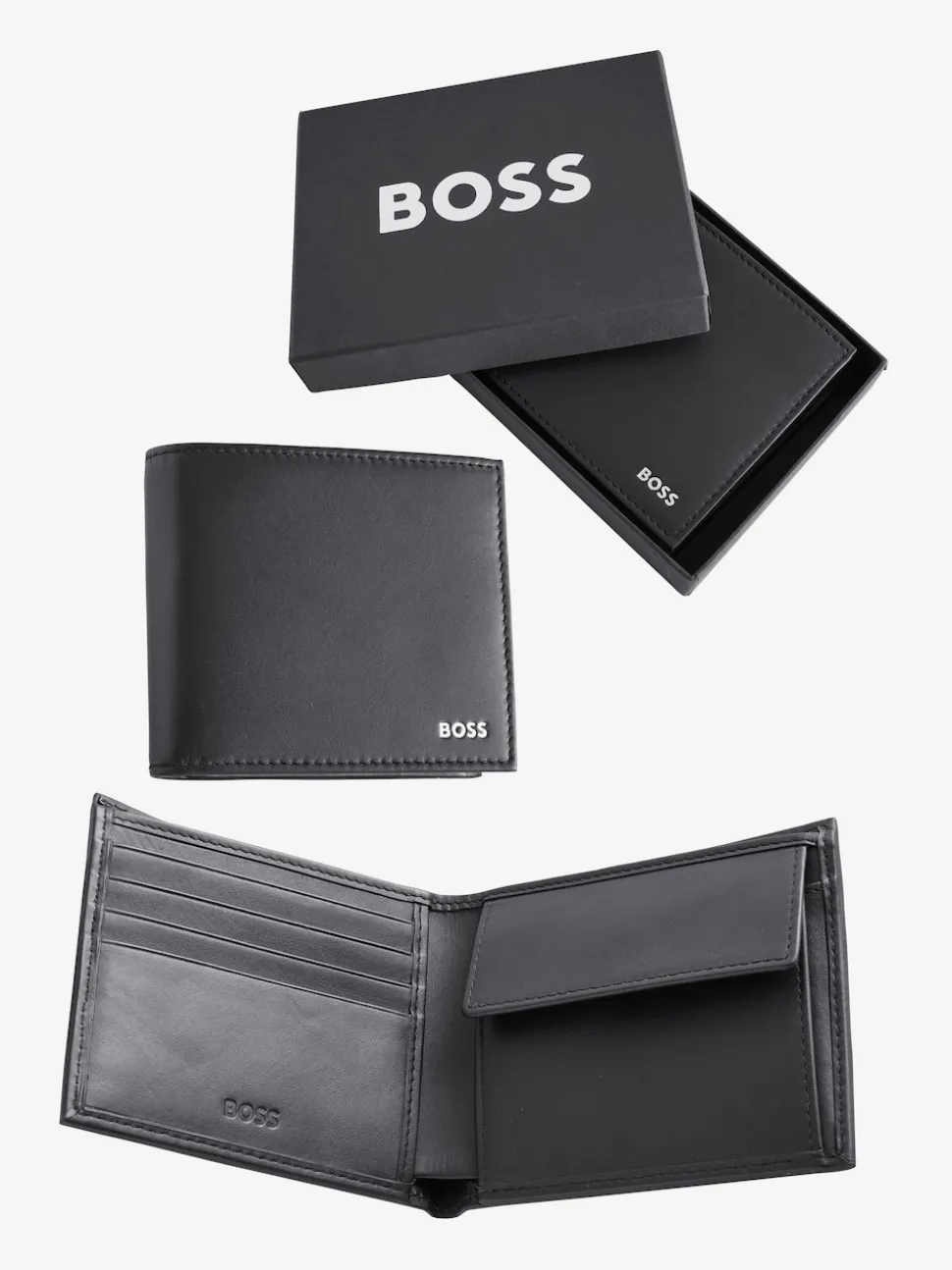 BOSS Black Randy Signature Logo Billfold Wallet