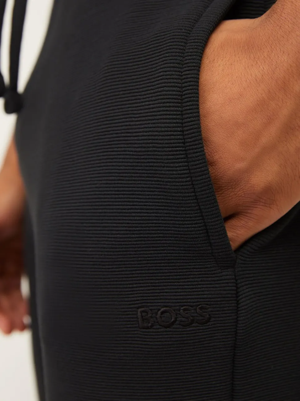 BOSS Black Rib Regular-Fit Shorts