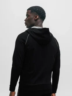 BOSS Black Stretch Cotton Zip-Up Hoodie