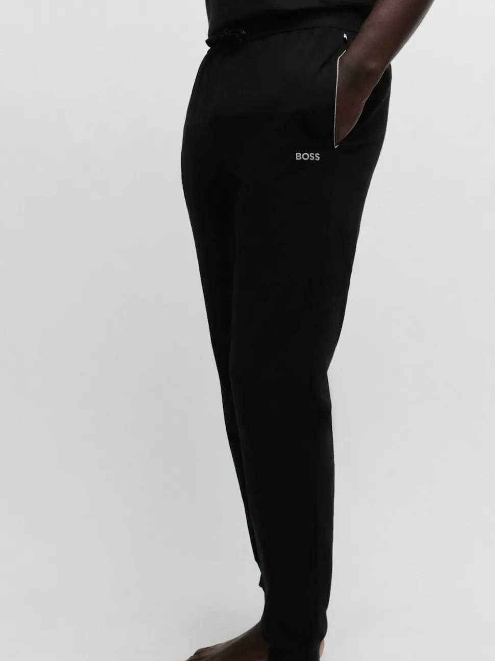 BOSS Black Stretch Cotton Tracksuit Bottoms
