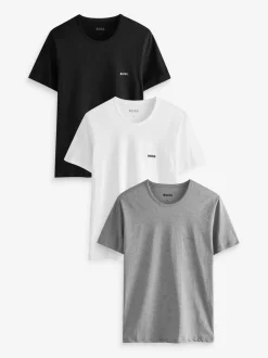 BOSS Black/Grey/White Classic Crew Neck T-Shirts 3 Pack