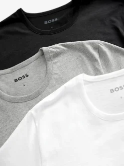 BOSS Black/Grey/White Classic Crew Neck T-Shirts 3 Pack