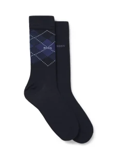 BOSS Blue Argyle Socks 2 Pack