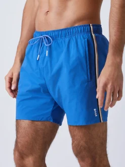 BOSS Blue Iconic Side Stripe Logo Swim Shorts