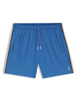 BOSS Blue Iconic Side Stripe Logo Swim Shorts