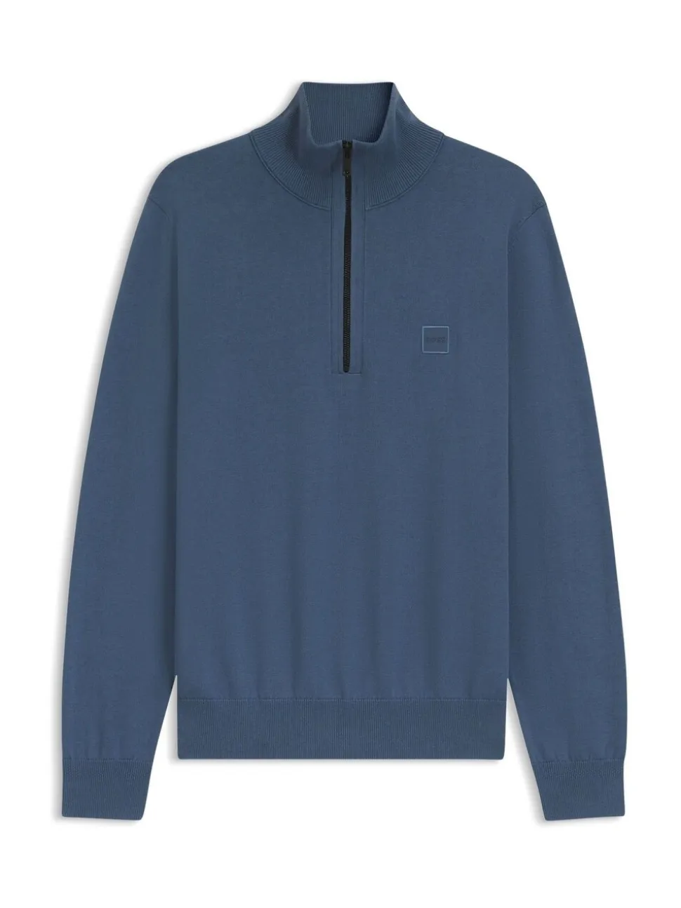 BOSS Blue Kanobix Quarter Zip Logo Jumper