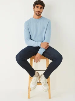 BOSS Blue Light Westart Crew Neck Logo Sweatshirt