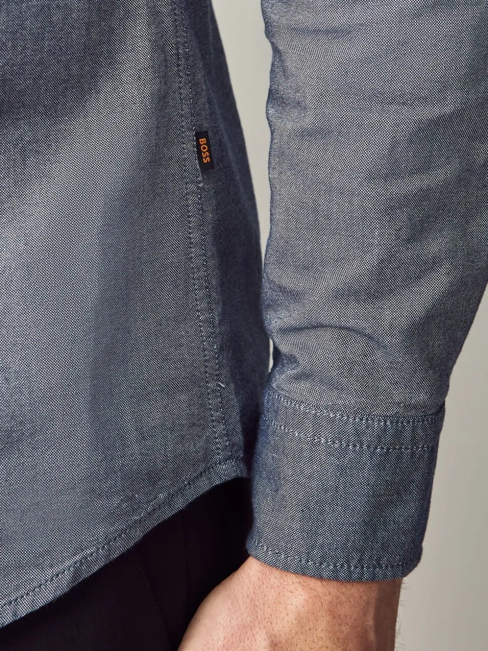 BOSS Blue Regular Fit Button Down Cotton Shirt