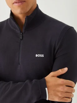 BOSS Blue Regular Fit Ever Quarter Zip Jumper
