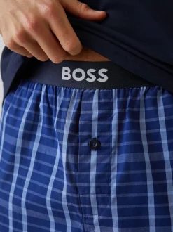 BOSS Blue Regular-Fit Logo Pyjamas Set