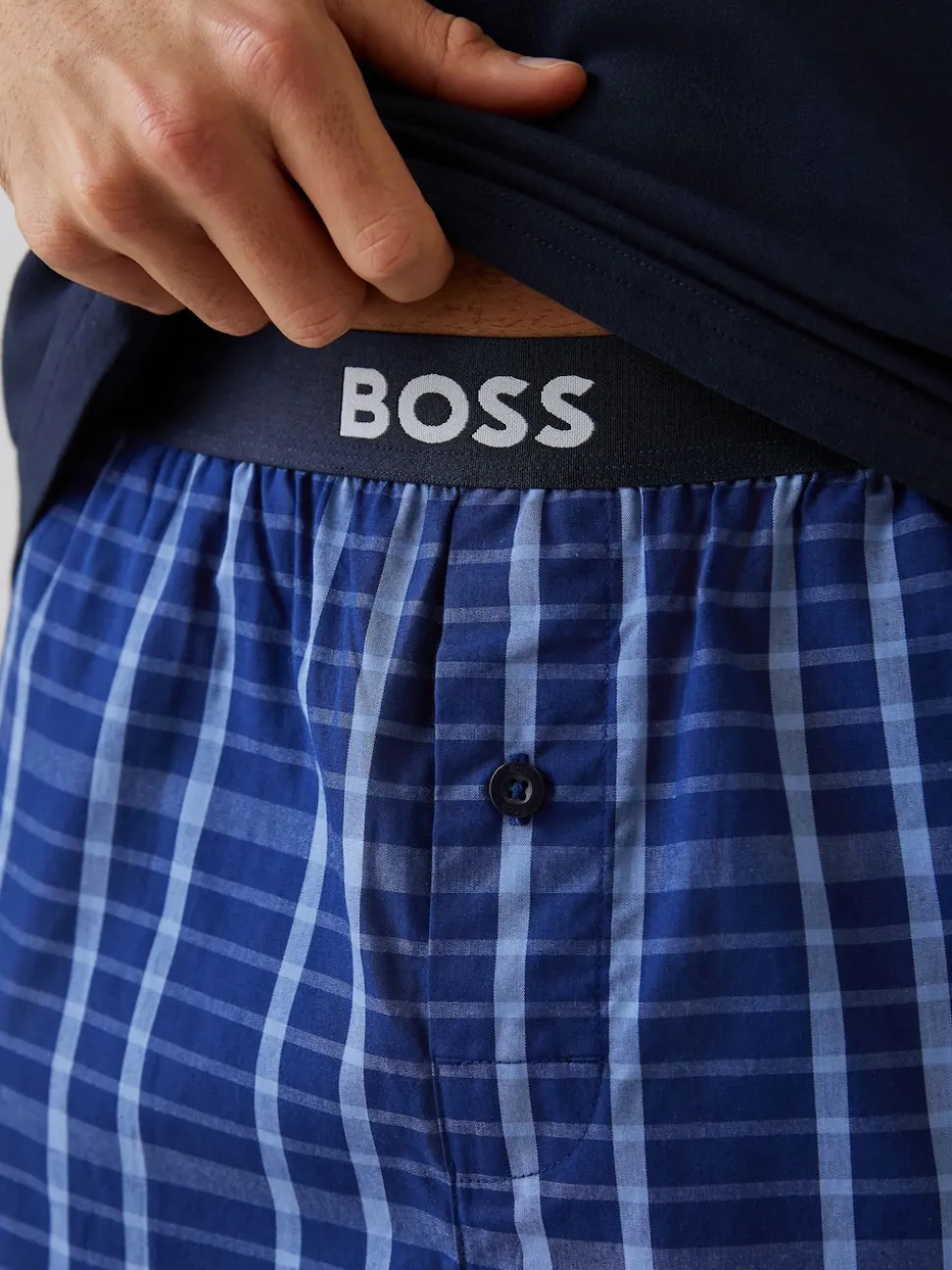 BOSS Blue Regular-Fit Logo Pyjamas Set