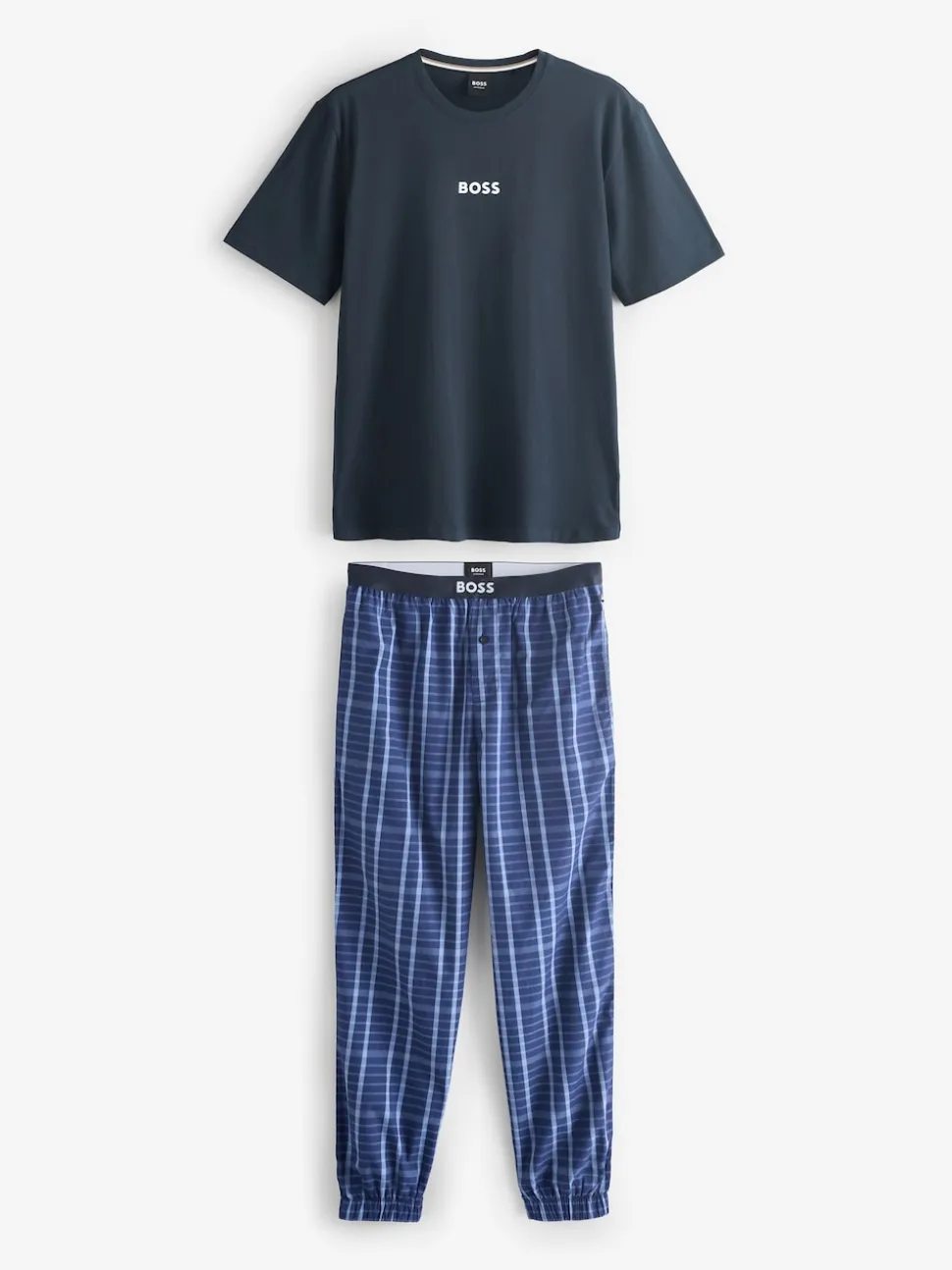 BOSS Blue Regular-Fit Logo Pyjamas Set