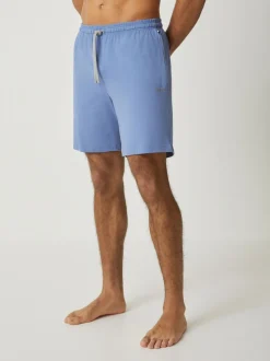BOSS Blue Regular-Fit Logo Stretch Shorts