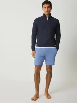 BOSS Blue Regular-Fit Logo Stretch Shorts