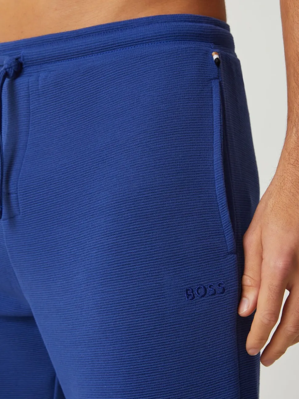 BOSS Blue Rib Regular-Fit Shorts