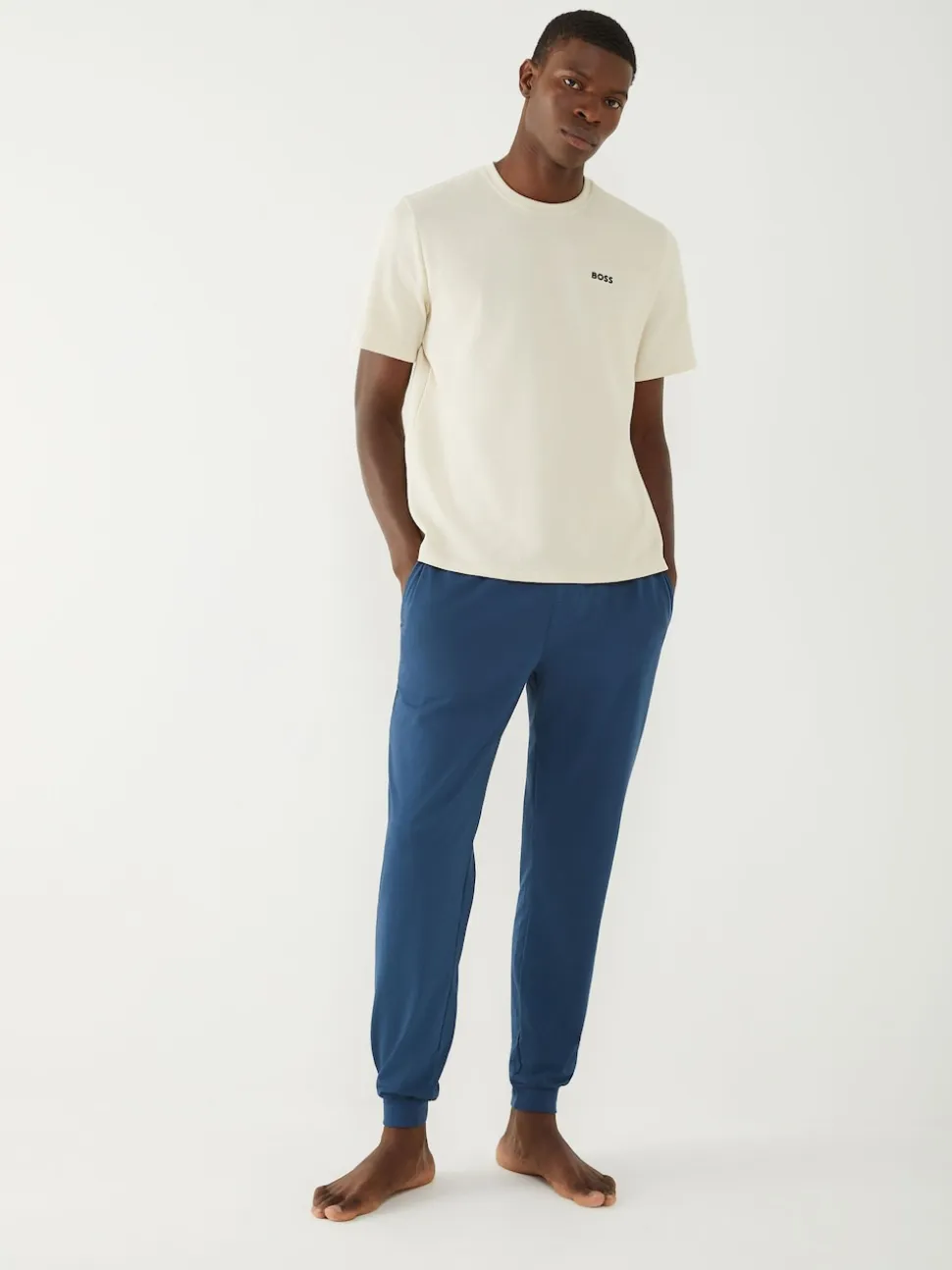 BOSS Blue Stretch Cotton Tracksuit Bottoms