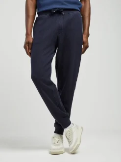 BOSS Blue Textured Logo Joggers