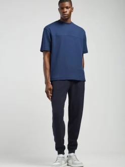BOSS Blue Textured Logo Joggers