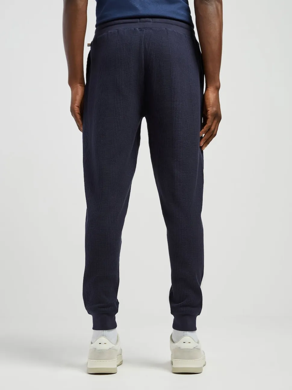 BOSS Blue Textured Logo Joggers
