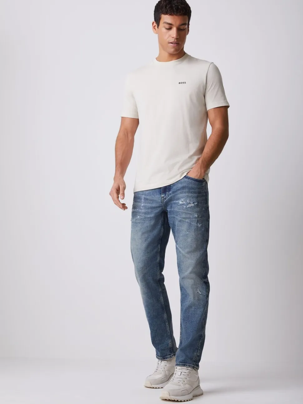 BOSS Blue Troy Straight Leg Denim Jeans