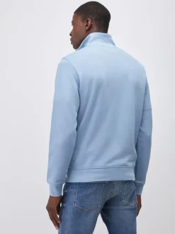 BOSS Blue Zetrust Logo Quarter Zip Sweatshirt