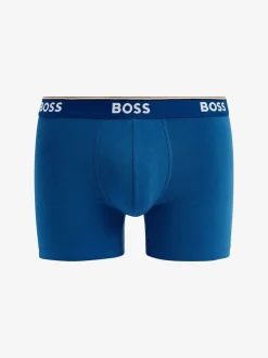BOSS Blue/White Power Stretch Cotton 3 Pack Boxers