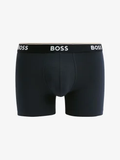 BOSS Blue/White Power Stretch Cotton 3 Pack Boxers