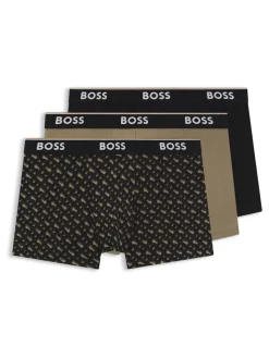 BOSS Brown Power Logo Boxer Trunks 3 Pack