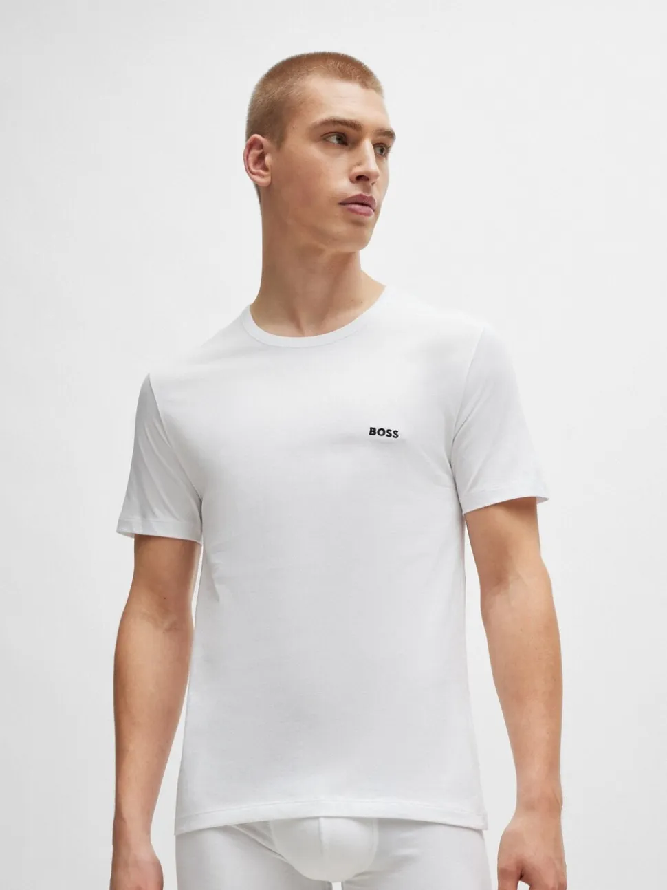 BOSS Brown/White/Black Classic Crew Neck T-Shirts 3 Pack