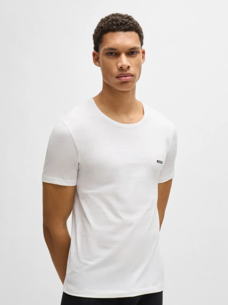 BOSS Brown/White/Black Classic Crew Neck T-Shirts 3 Pack
