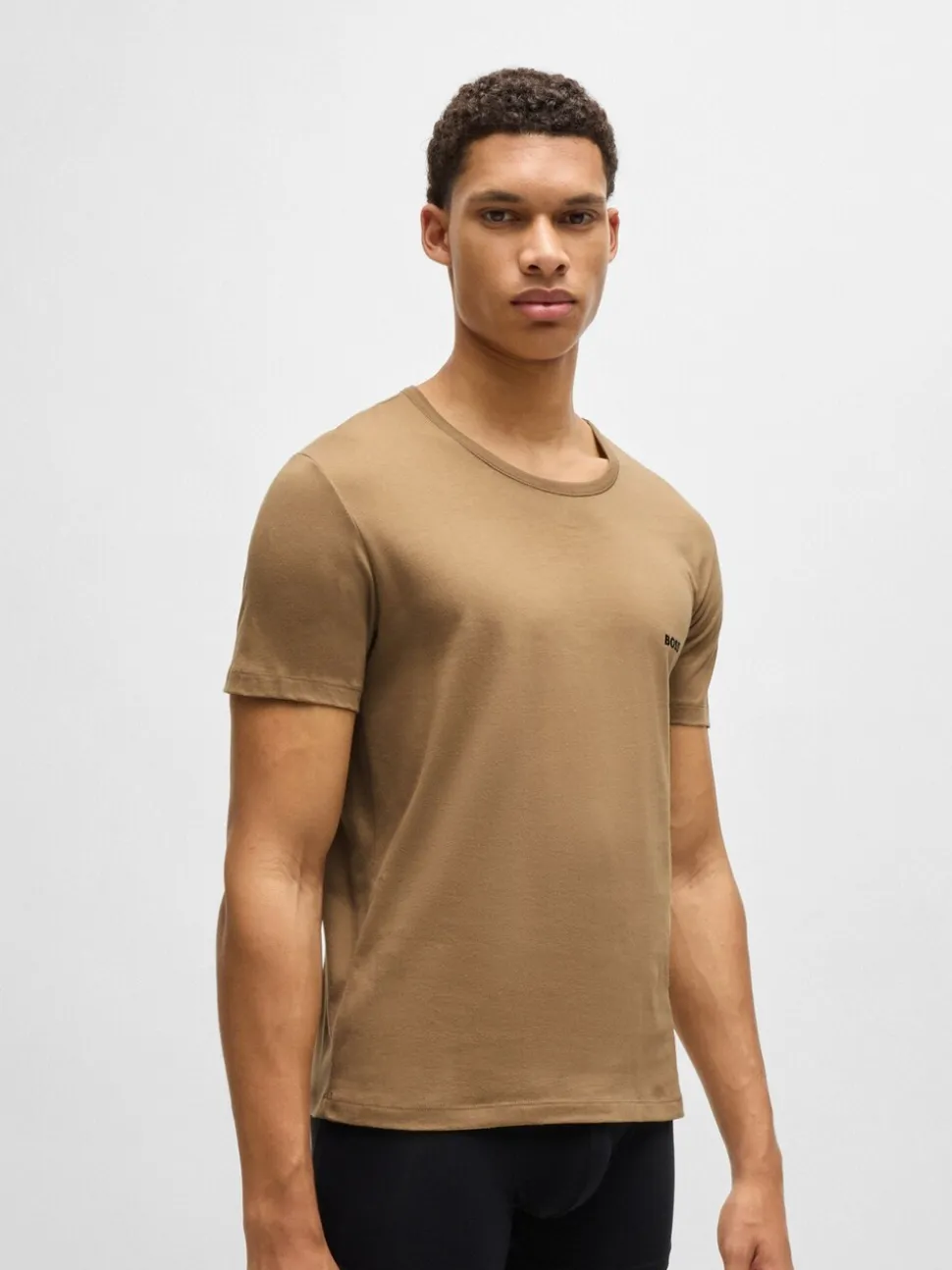 BOSS Brown/White/Black Classic Crew Neck T-Shirts 3 Pack