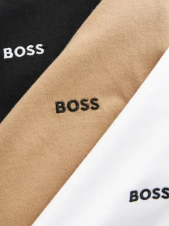 BOSS Brown/White/Black Classic Crew Neck T-Shirts 3 Pack