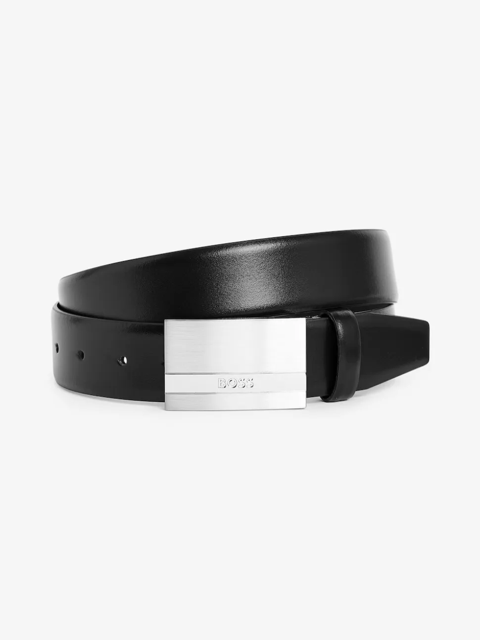 BOSS Cobalt Black Baxton Leather Belt