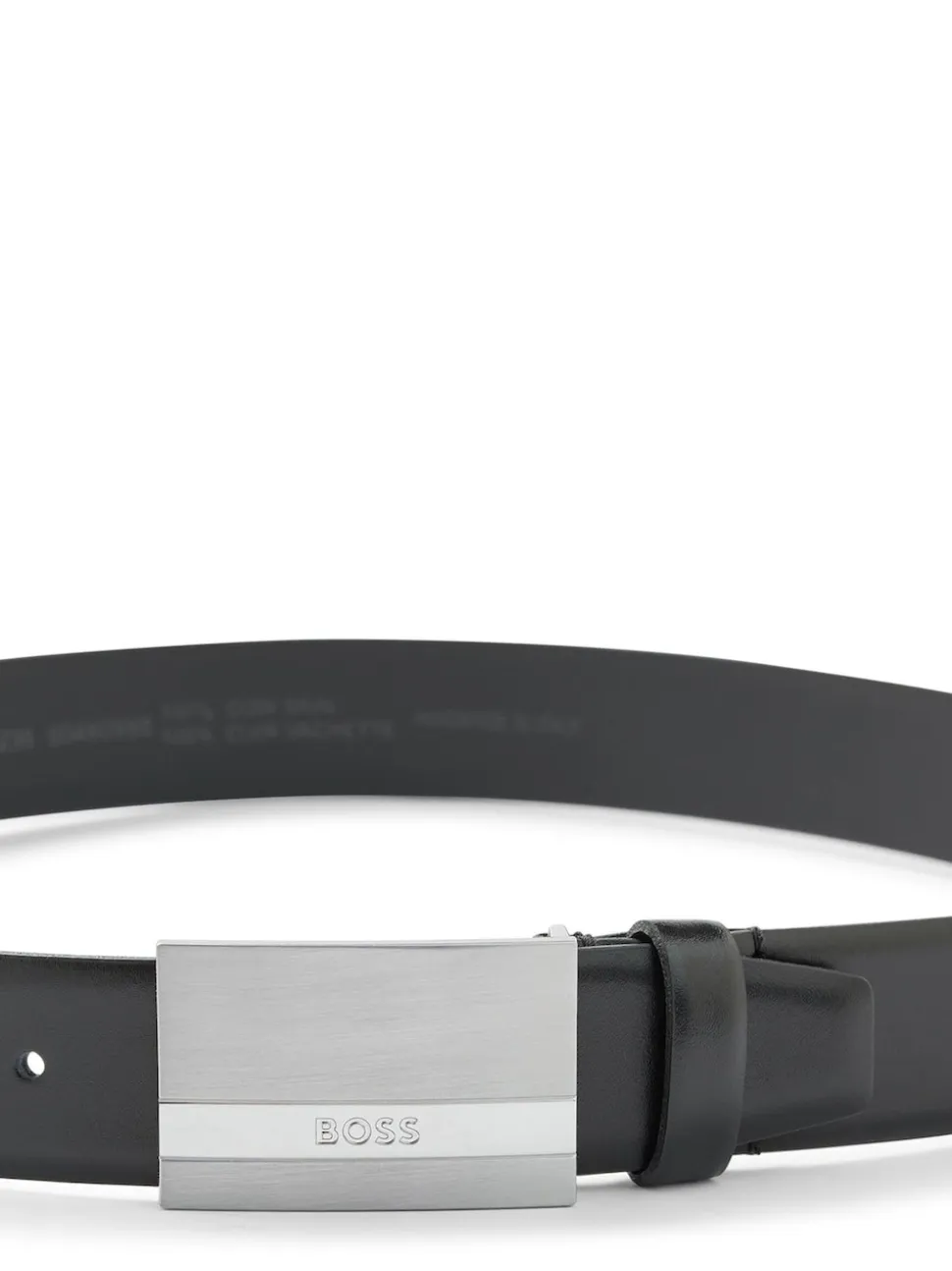 BOSS Cobalt Black Baxton Leather Belt