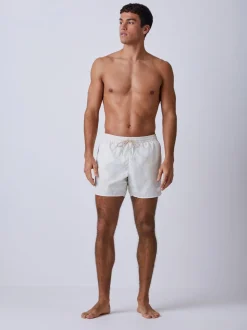 BOSS Cream Piranha Printed Swim Shorts