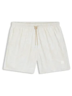 BOSS Cream Piranha Printed Swim Shorts