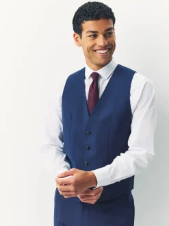 BOSS Dark Blue Slim Fit Tailored Waistcoat
