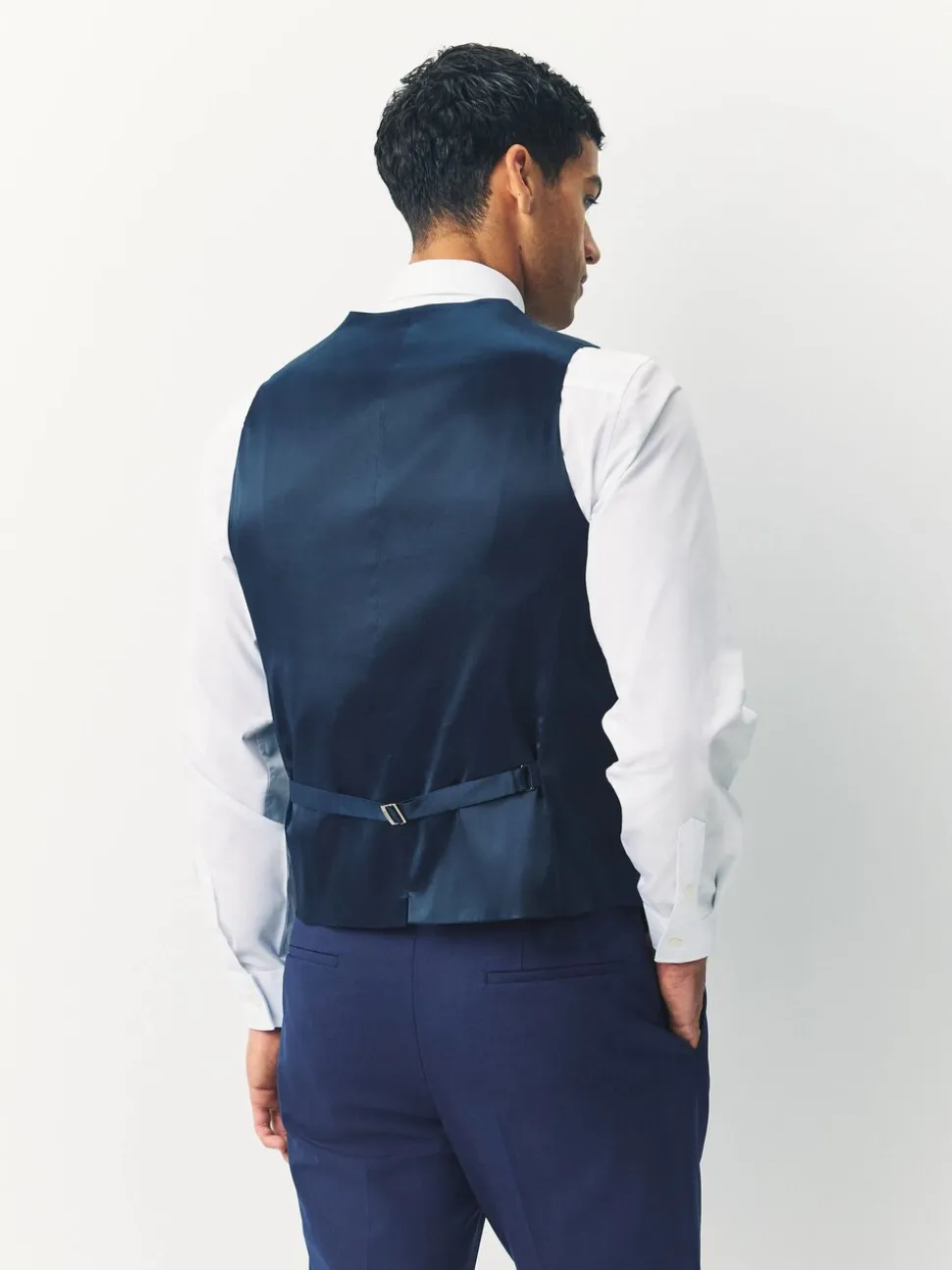 BOSS Dark Blue Slim Fit Tailored Waistcoat