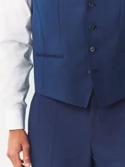 BOSS Dark Blue Slim Fit Tailored Waistcoat