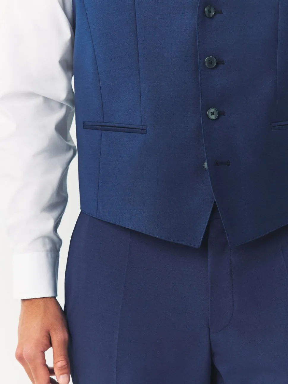 BOSS Dark Blue Slim Fit Tailored Waistcoat