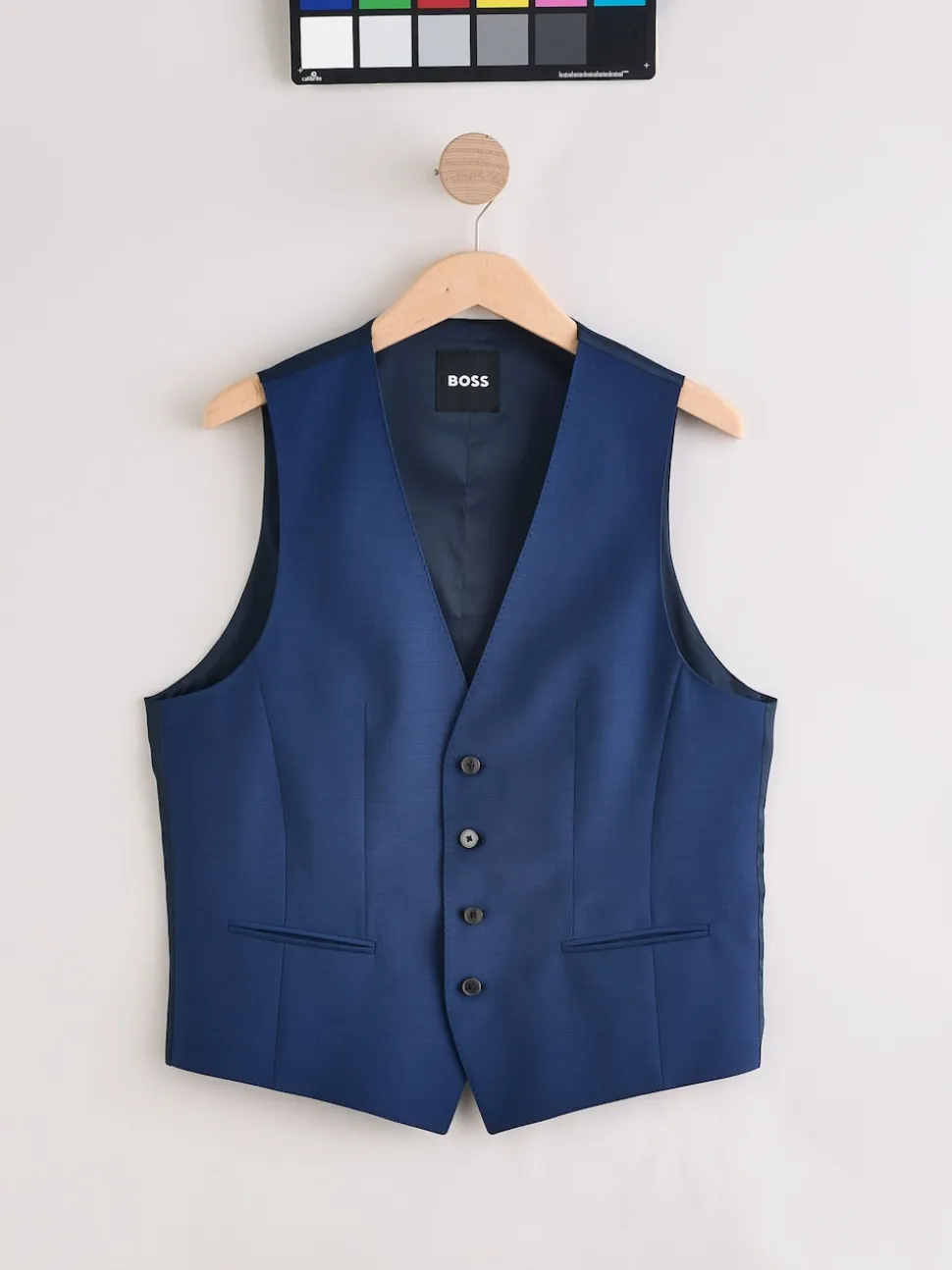 BOSS Dark Blue Slim Fit Tailored Waistcoat