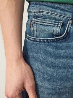 BOSS Denim Blue Tapered Fit Comfort Stretch Denim Jeans