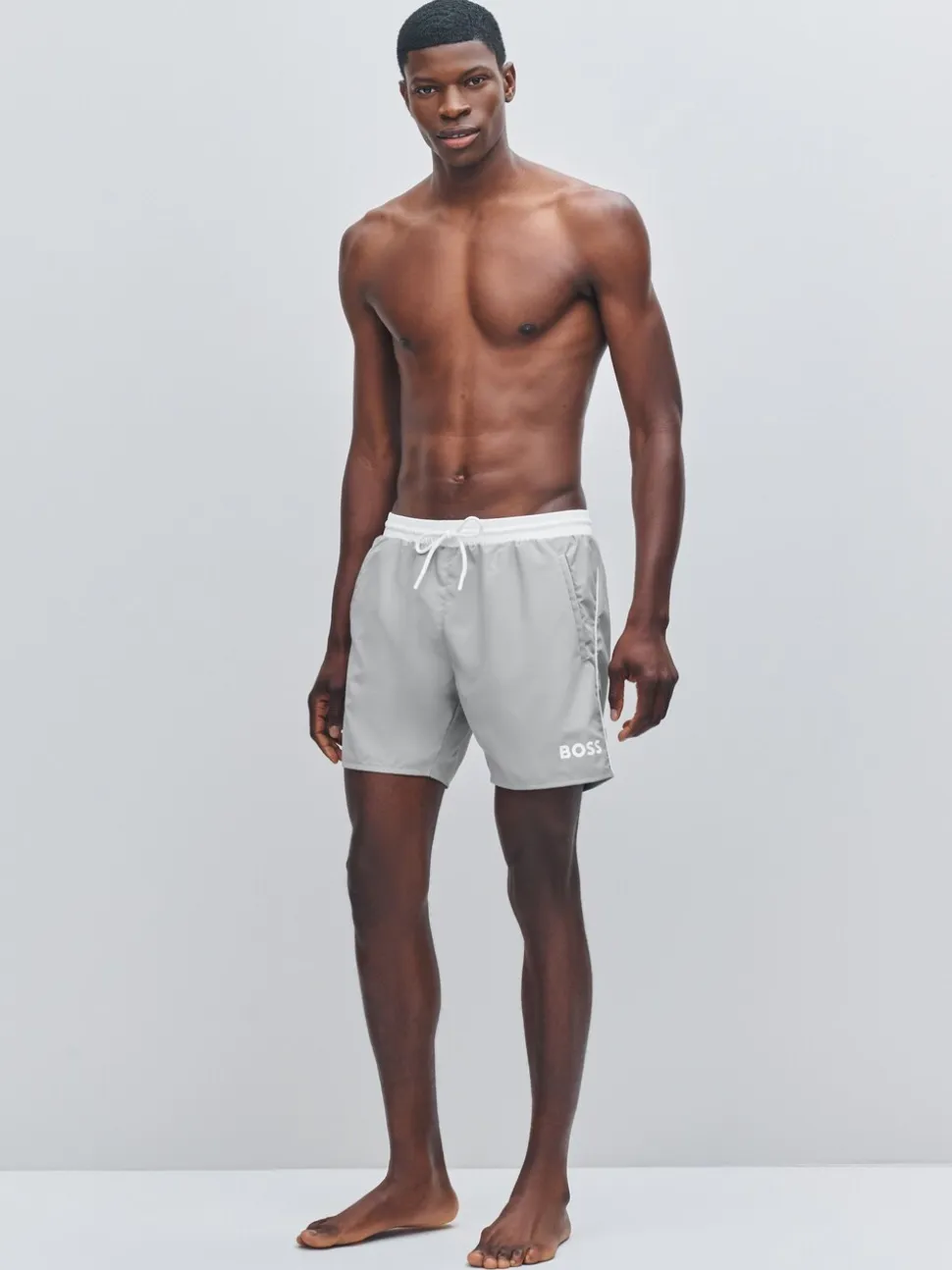 BOSS Grey Chrome Starfish Quick Dry Swim Shorts