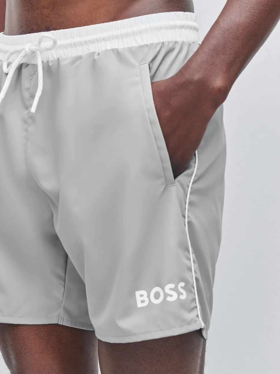BOSS Grey Chrome Starfish Quick Dry Swim Shorts