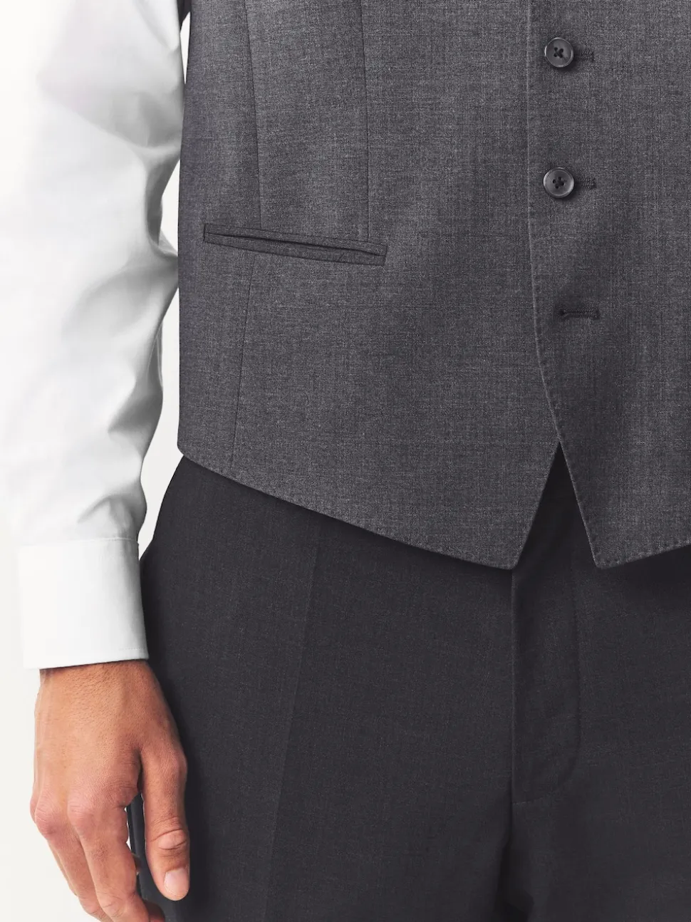 BOSS Grey Light Slim Fit Tailored Waistcoat