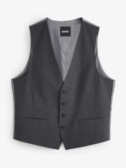 BOSS Grey Light Slim Fit Tailored Waistcoat